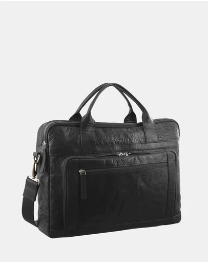 Pierre Cardin - Pierre Cardin Rustic Leather Computer/Business Bag