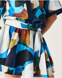 MOS The Label - Celestia Print Ruffle Mini Dress