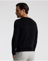 Calibre - Merino Wool Crew Neck Sweater Black