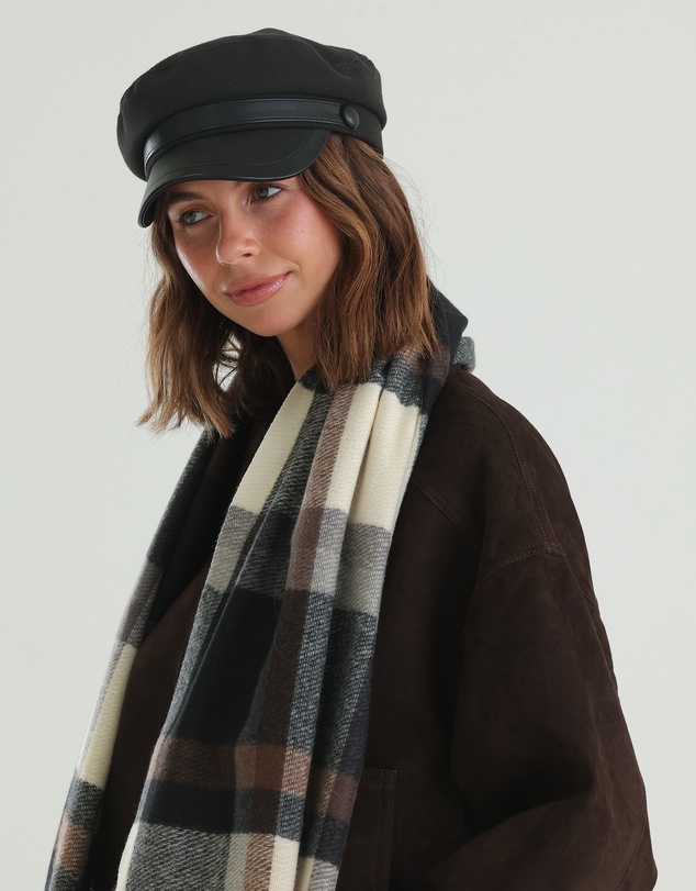 Morgan & Taylor - Keira Paper Boy Cap in Black