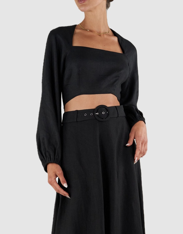 Amelius - Bridgette Linen Crop Top