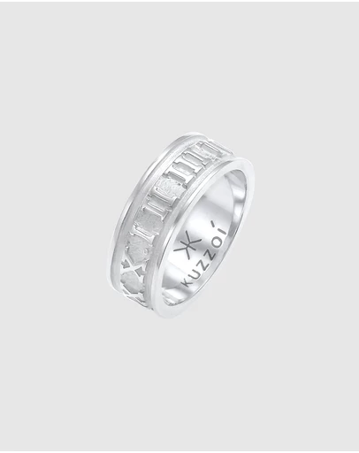 Kuzzoi - ICONIC EXCLUSIVE - Roman Numbers Band Ring in 925 Sterling Silver