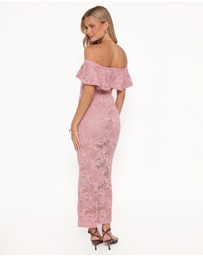 Petal & Pup - Mirelle Off Shoulder Lace Maxi Dress - Pink