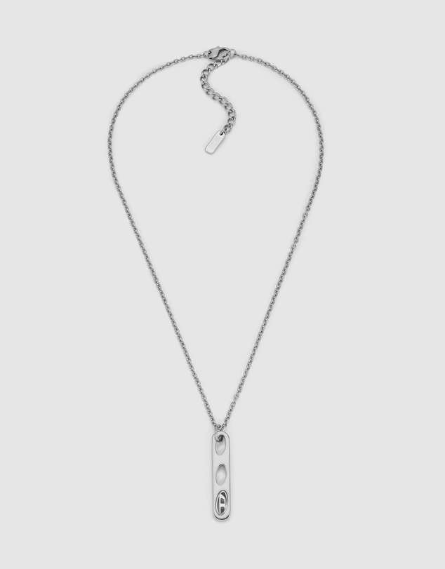 Diesel - Oval D Logo Silver Necklace