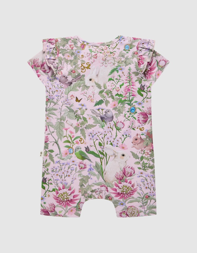Fleur Harris - 'Heirloom Treasures' Precious Shorty Frill Coverall in Pink Multi