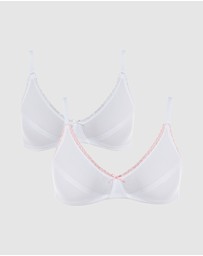 Royce Lingerie - My First Bra Pure Cotton & Lace Bra 2 Pack