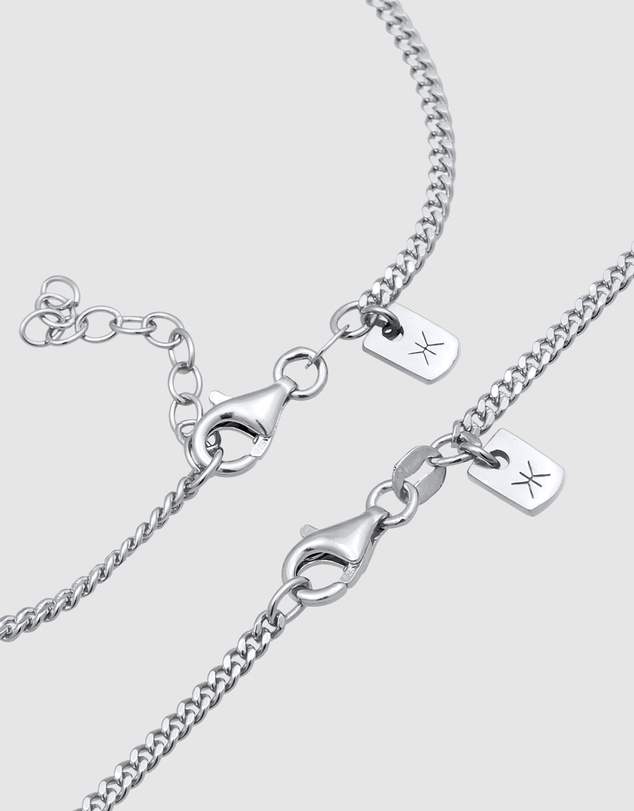 Kuzzoi - ICONIC EXCLUSIVE - Curb Chain Necklace and Bracelet Set in 925 Sterling Silver
