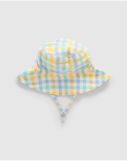 Purebaby - Check Bucket Hat -Kids-Babies