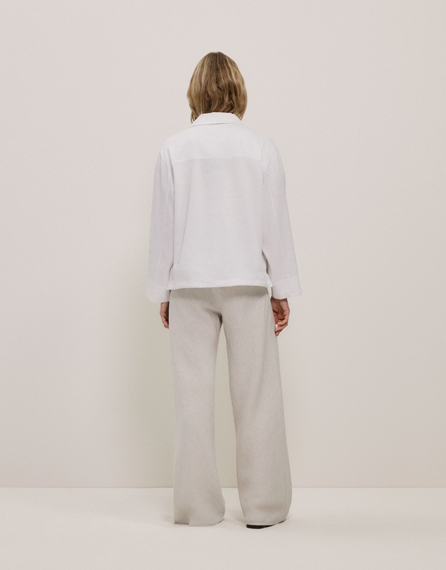 Trenery - Linen Blend Panel Detail Jacket in White