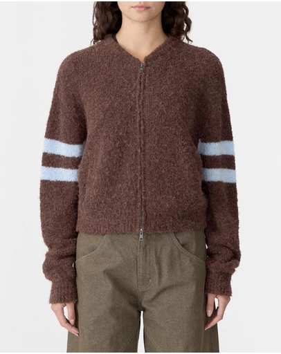 Bassike - Wool Alpaca Zip Up Knit Jumper