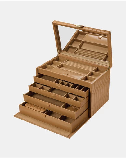 Wolf - WOLF Lauren Extra Large jewellery Box Caramel