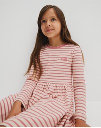 Country Road - Long Sleeve Gathered Rib Dress