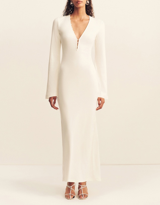 Shona Joy - Aby Plunged LS Maxi Dress