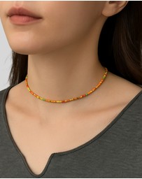 KAJA Clothing - Rainbow Glass Rice Bead Necklace-2pc