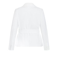 City Chic - Plus size Ivy Belted Blazer - ivory