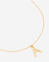 Lovisa - Waterproof Gold Plated Stainless Steel Bamboo Letter A Necklace
