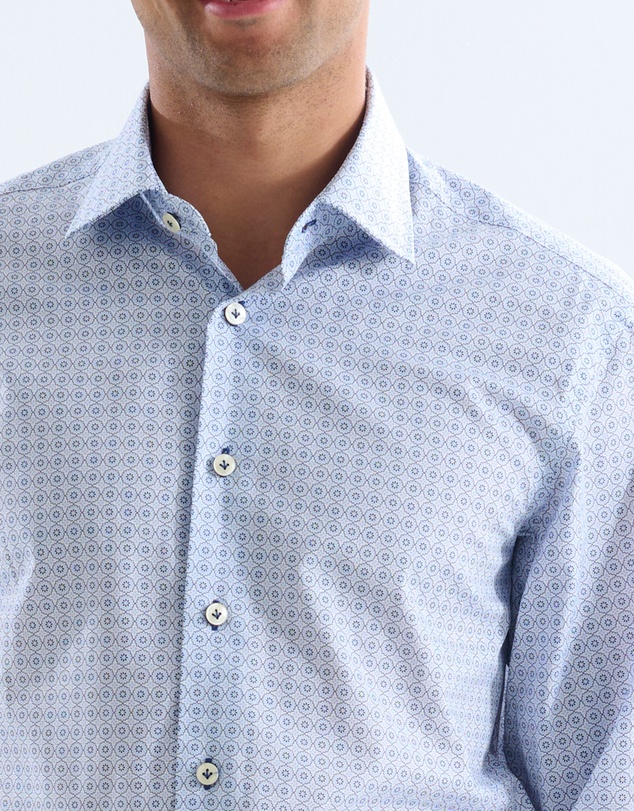 3 Wise Men - 3 Wise Men Whitmore Blue Print Shirt