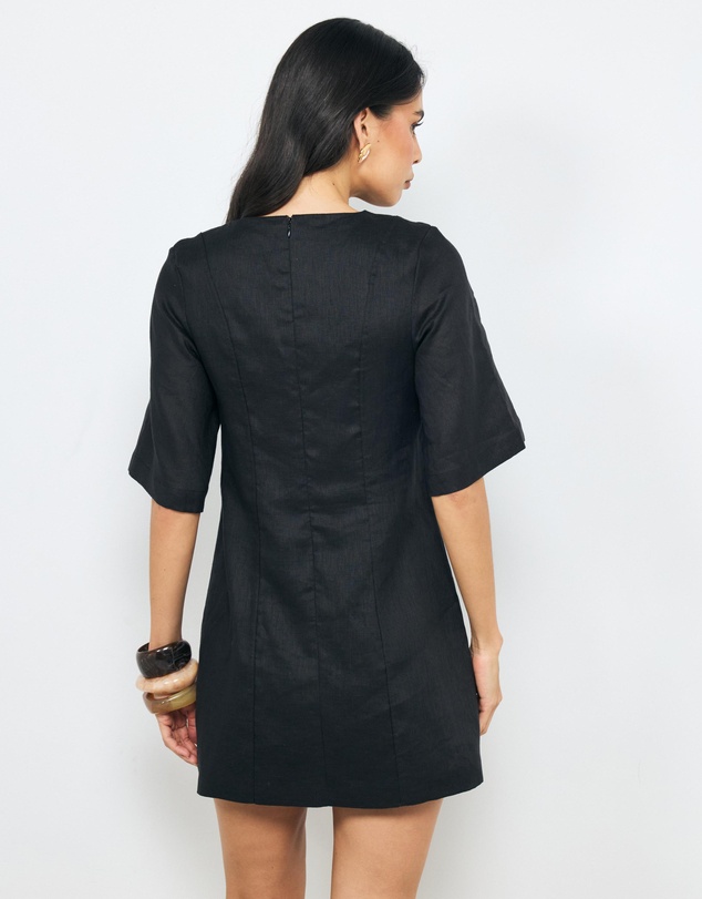 AERE - Atri Seam Detail Linen Mini Dress