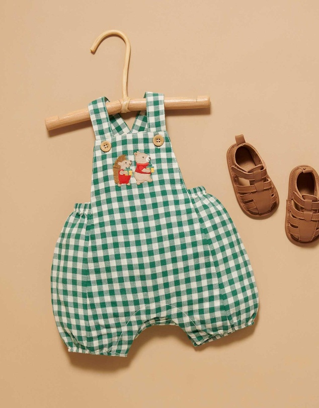 Purebaby - Gingham Overalls Christmas -Kids-Babies