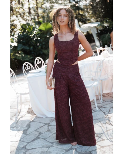 Petal & Pup - Ada Corset Top - Plum Burnout