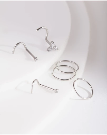 Lovisa - Surgical Steel Nose Ring & Stud 6-Pack