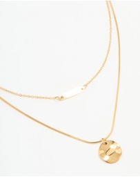Lovisa - Waterproof Gold Plated Stainless Steel Bar & Coin Pendant Necklace