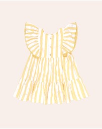 Huxbaby - Sunshine Stripe Cherry Embroidery Dress - ICONIC EXCLUSIVE - Babies-Teens