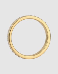 Elli Jewelry - Ring Crystal Band Statement 925 Sterling Silver Gold-Plated