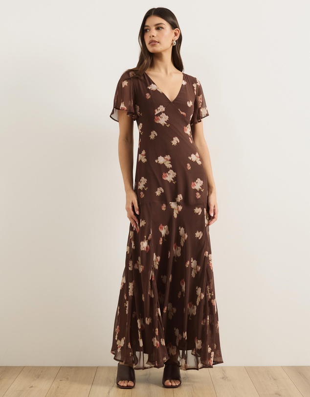 Atmos&Here - Tasha Flutter Sleeve Maxi Dress
