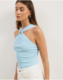 Atmos&Here - Poppy Cross Over Knit Halter Tank