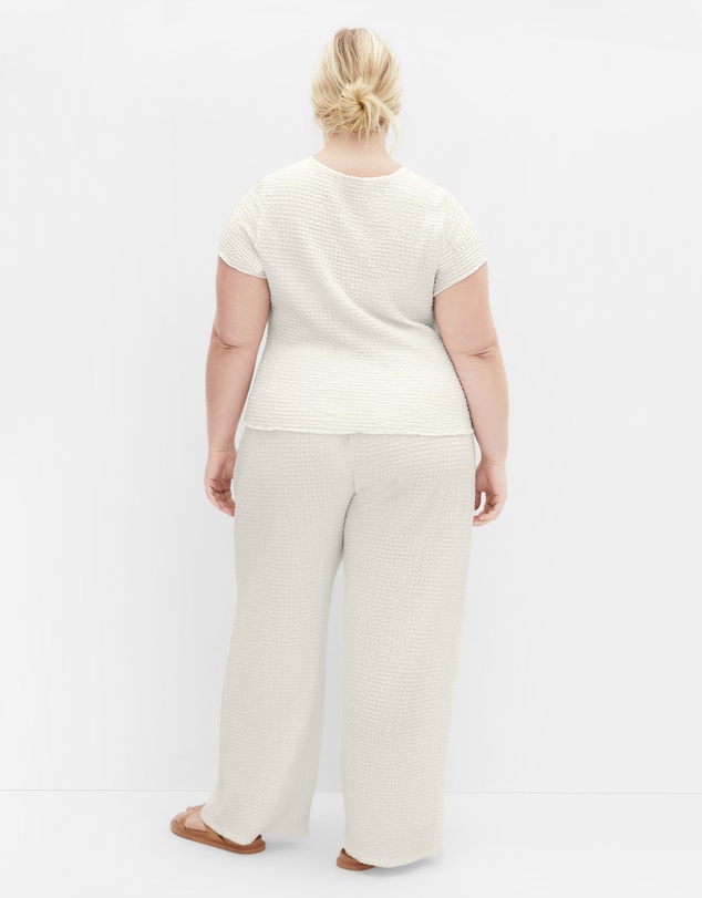 City Chic - Plus size Zoie Wide Leg Pant - cream