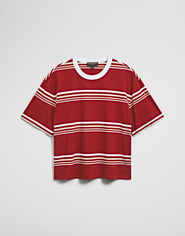 Country Road - Short Sleeve Boxy Stripe T-shirt