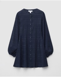 & Other Stories - Smocked Balloon-Sleeve Mini Dress