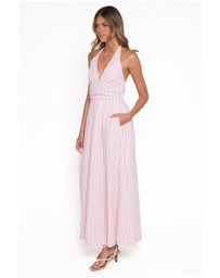 Petal & Pup - Marie Halterneck Maxi Dress - Pink Stripe
