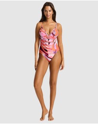 Sea Level Australia - Neon Wave Cross Back Tri One Piece