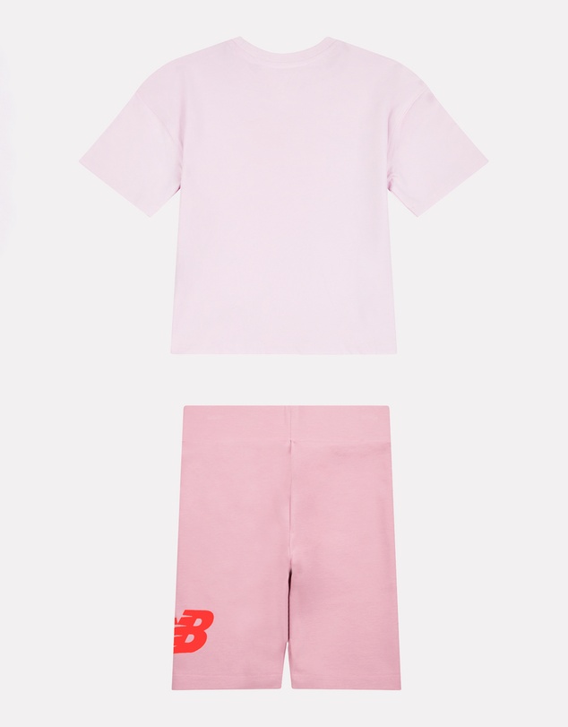 New Balance - Stacked Logo Tee & Cycle Short Set