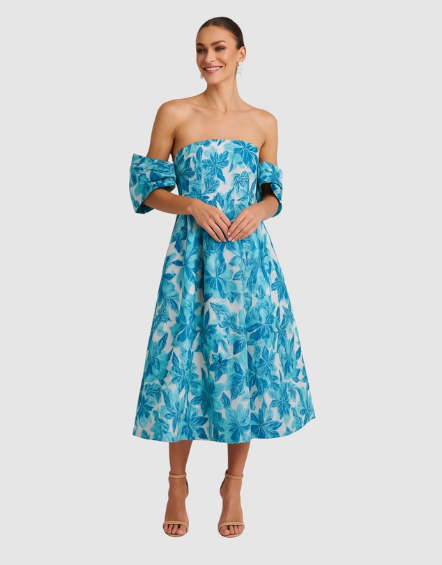Romance by Honey and Beau - Seanna Off Shoulder Midi Dress