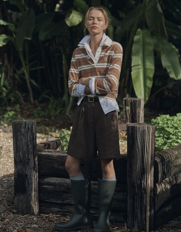 Country Road - Australian Cotton Stripe Rugby Polo Sweat