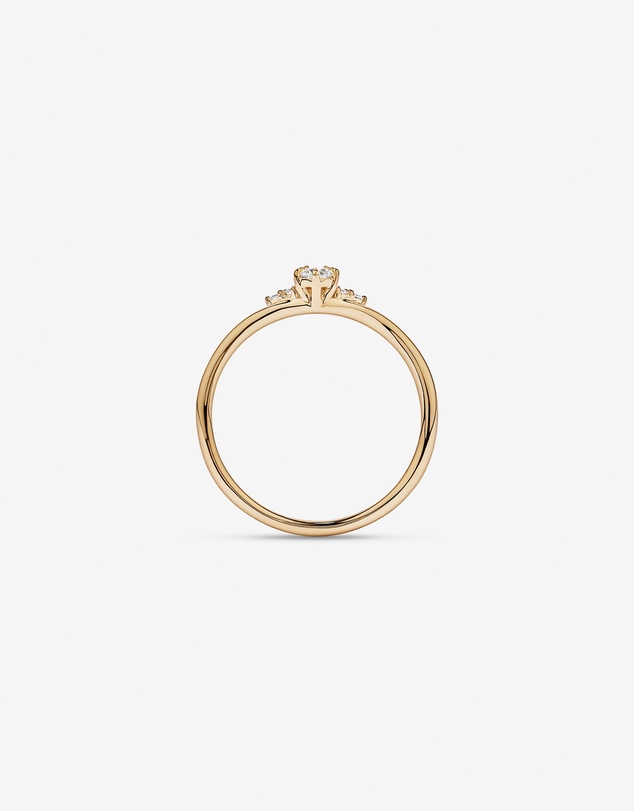 Michael Hill - 0.15TW Round Brilliant Laboratory-Grown Diamond Chevron Promise Ring in 10kt Yellow Gold