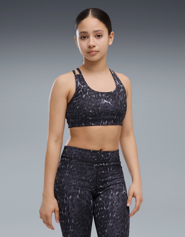 Puma - Train All Day Essentials Printed Crossover Sports Bra - Girls
