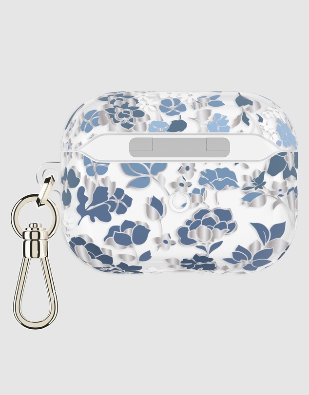 Kate Spade - Kate Spade Flowerbed Blue with Silver Clip Case for AirPod Pro 3