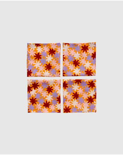 Mosey Me - Crimson Floral Napkin Set