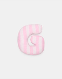 Seed Heritage - Pink Stripe Initial Cushion