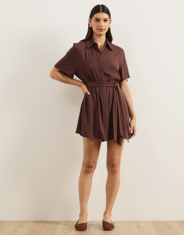Atmos&Here - Holly Viscose Twill Mini Dress
