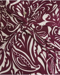 Sosandar - Burgundy Paisley Print Twist Front Dress