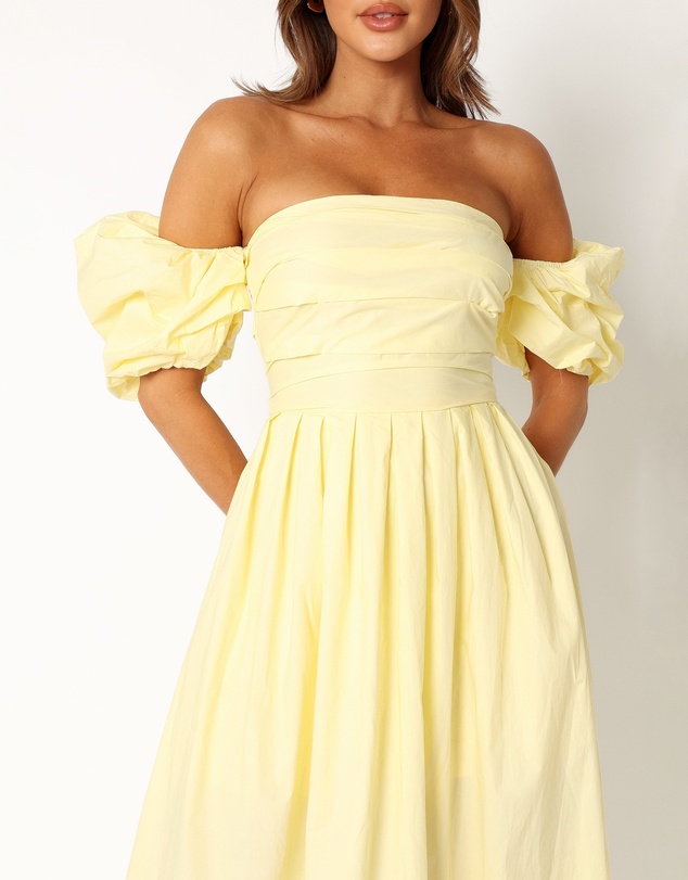 Petal & Pup - Solana Off Shoulder Midi Dress - Yellow