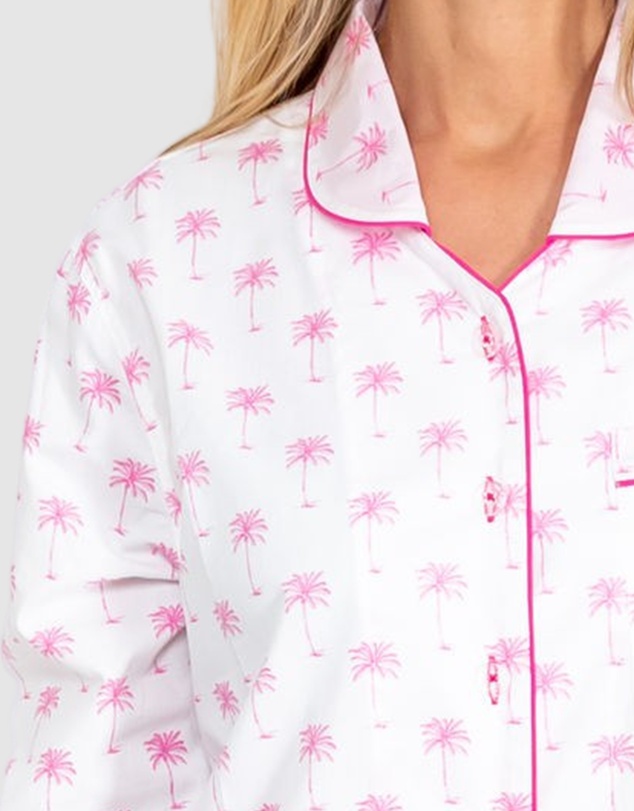 Sant And Abel - Women's Pink Palm Tree Night Shirt
