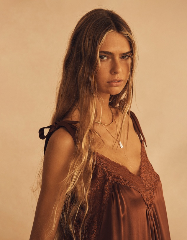 AUR OCEA - Silk V Slip Dress