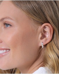 Elli Jewelry - Earrings Creole Zirconia 925 Sterling Silver