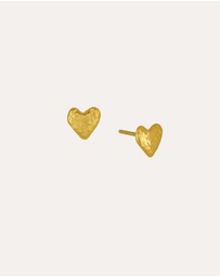 Ottoman Hands - Hammered Heart Stud Earrings